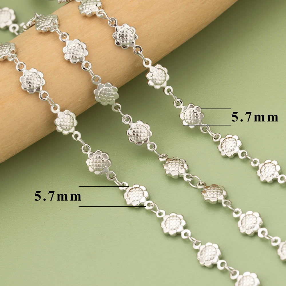 18K Gold Plated Copper Chain for DIY Jewelry Making - 1 Meter