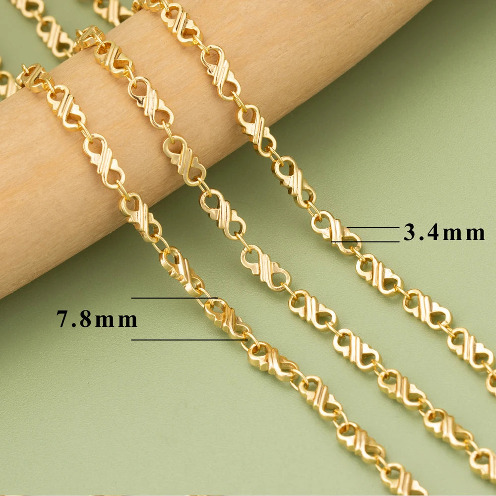 18K Gold Plated Copper Chain for DIY Jewelry Making - 1 Meter