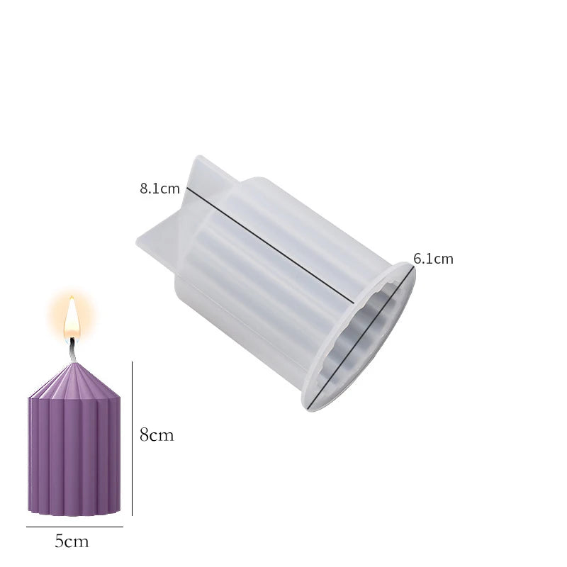 Cylindrical Candle Silicone Mold - DIY Candle Making, Soap & Resin Craft Mold for Home Decor