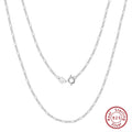 925 Sterling Silver Figaro Chain Necklace - 14K Gold Plated Diamond-Cut Link Chain