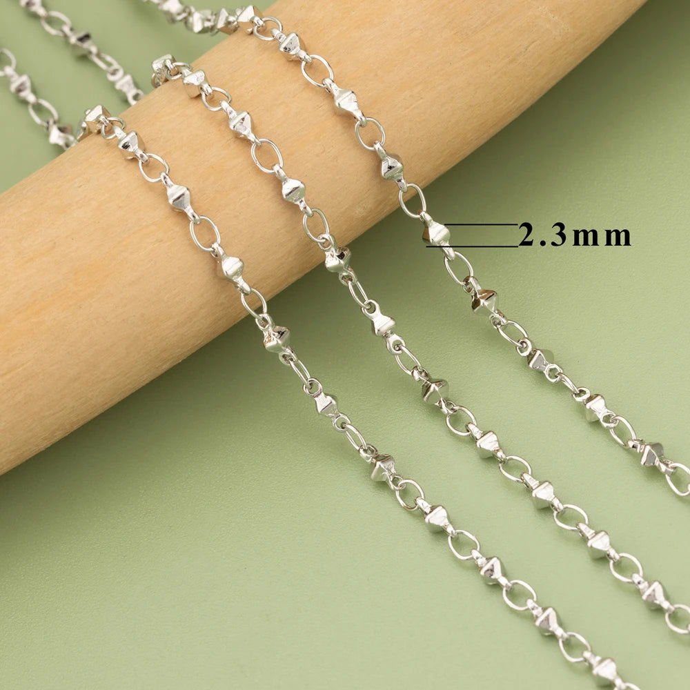 18K Gold Plated Copper Chain for DIY Jewelry Making - 1 Meter