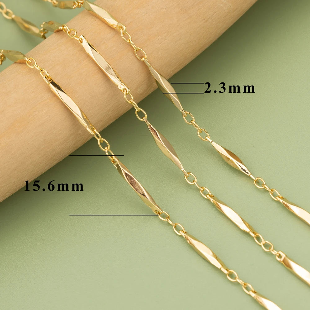18K Gold Plated Copper Chain for DIY Jewelry Making - 1 Meter