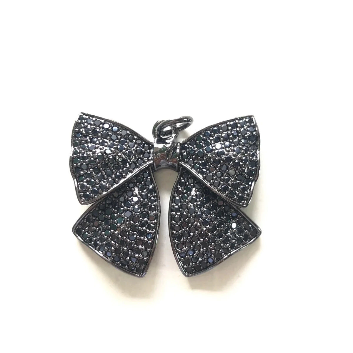 Zirconia Bow Tie Charms Set - 5 Pieces Large Bling Pendants for Jewelry Making