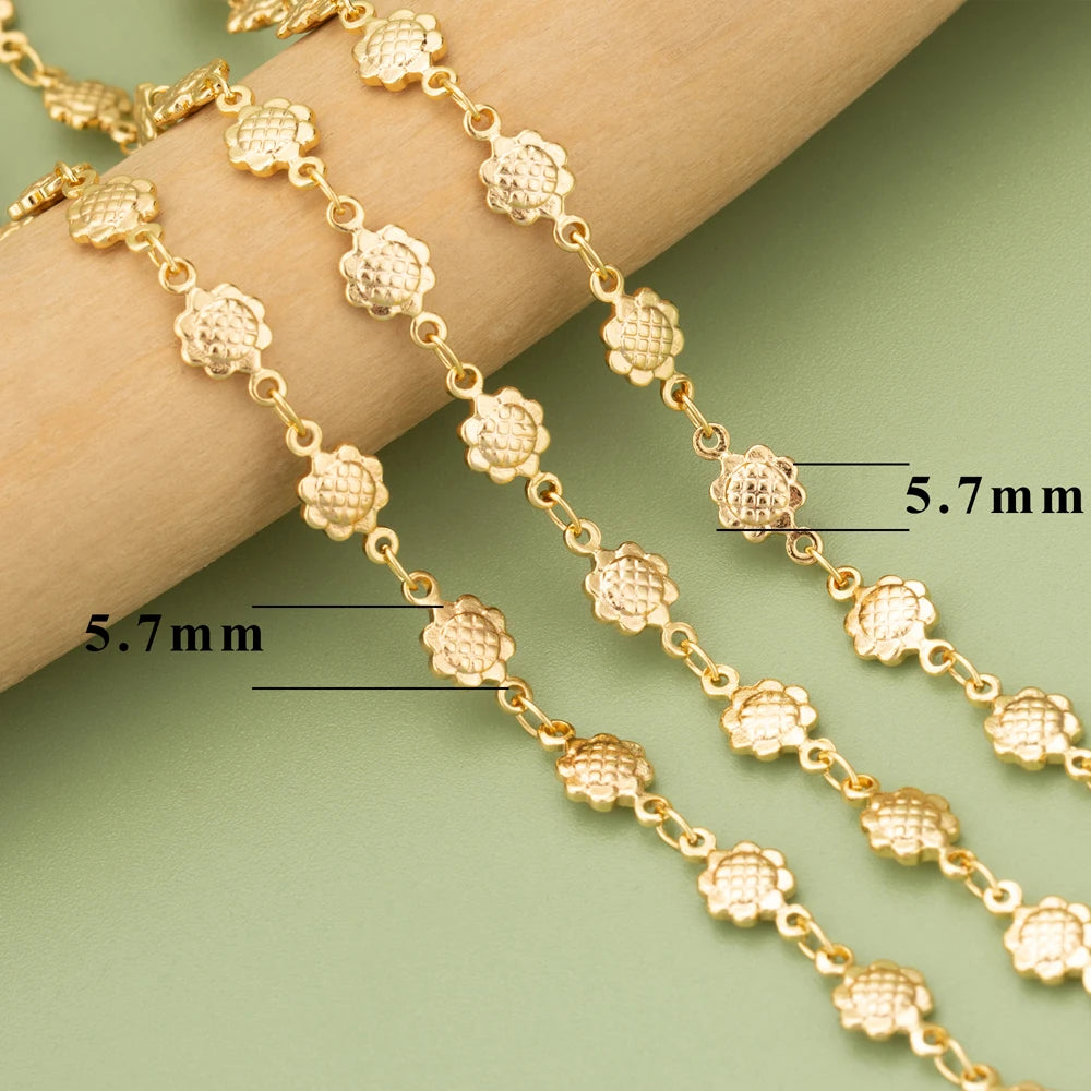 18K Gold Plated Copper Chain for DIY Jewelry Making - 1 Meter