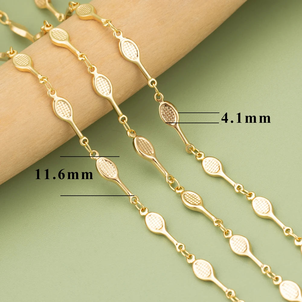 18K Gold Plated Copper Chain for DIY Jewelry Making - 1 Meter