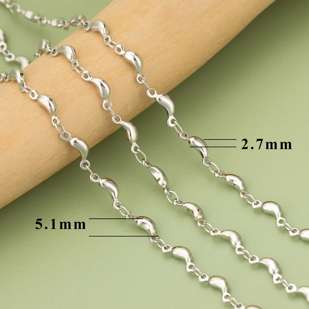 18K Gold Plated Copper Chain for DIY Jewelry Making - 1 Meter