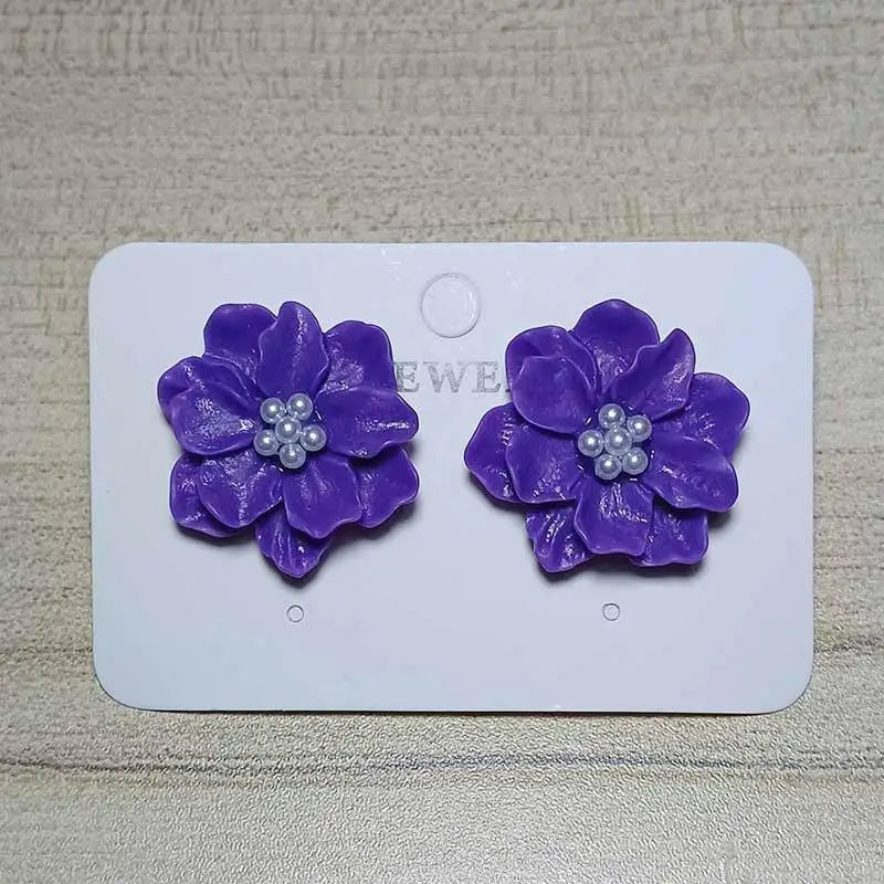 Crystal Pearl Flower Earrings - 925 Silver Needle Stud Earrings for Women