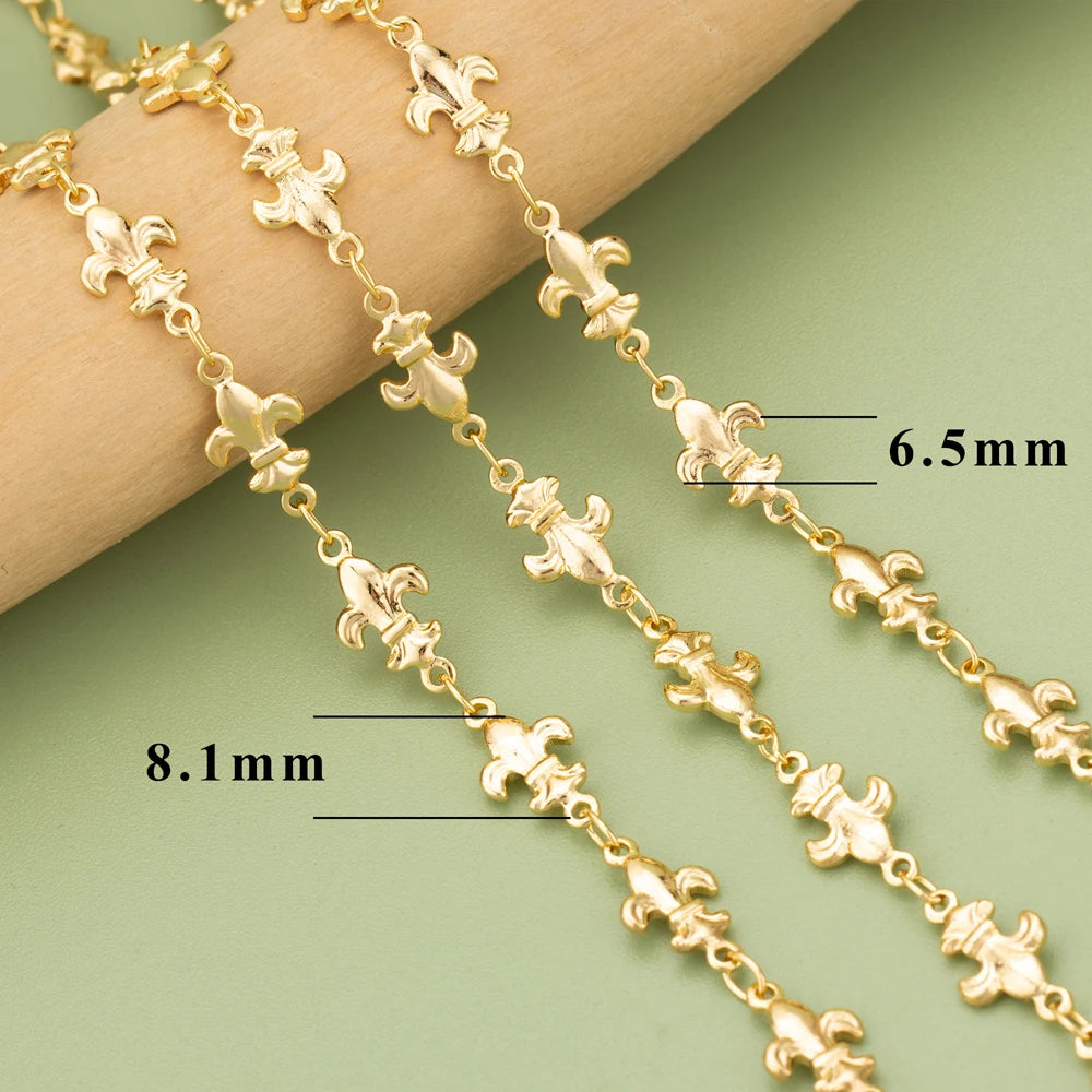 18K Gold Plated Copper Chain for DIY Jewelry Making - 1 Meter