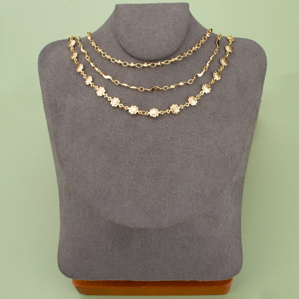 18K Gold Plated Copper Chain for DIY Jewelry Making - 1 Meter