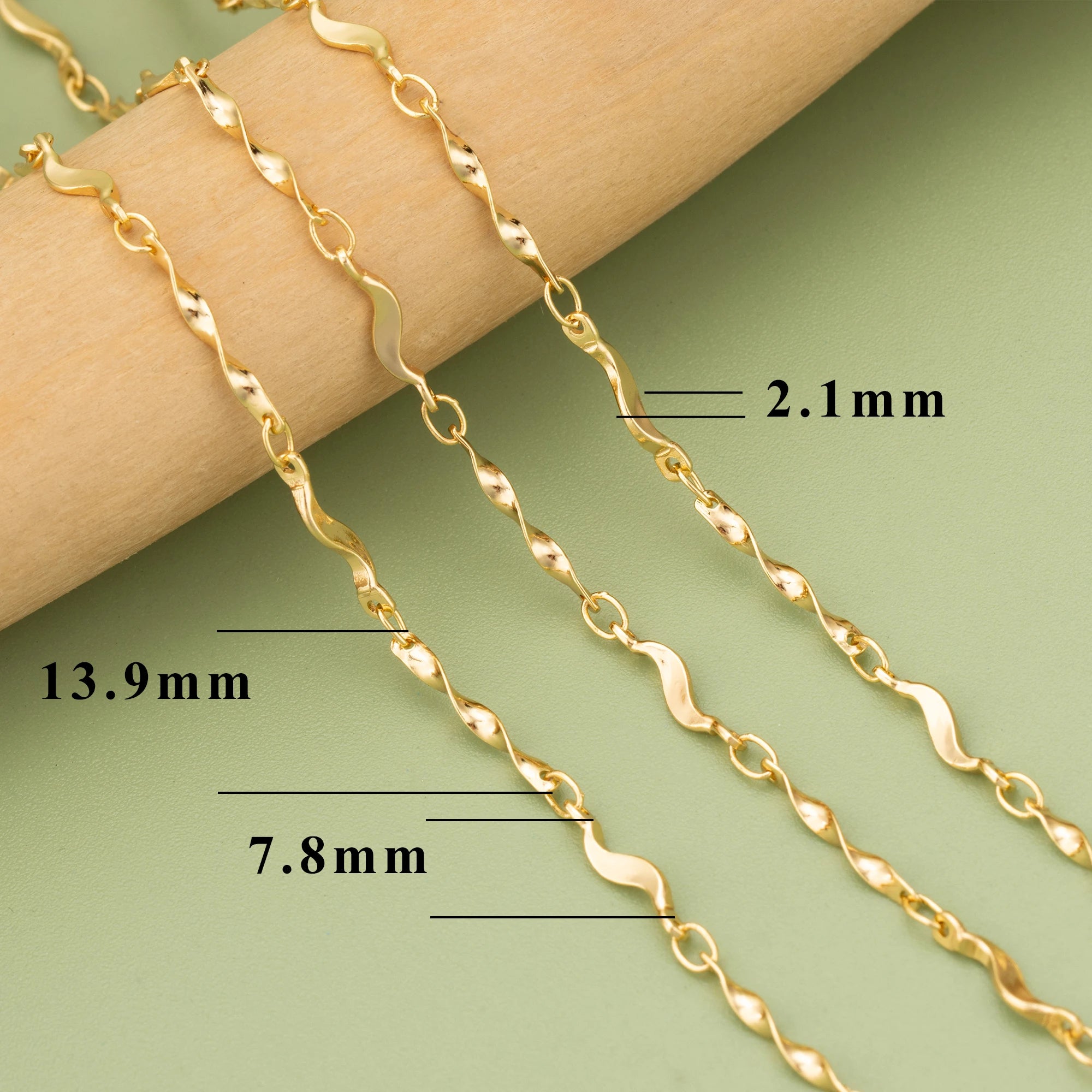 18K Gold Plated Copper Chain for DIY Jewelry Making - 1 Meter