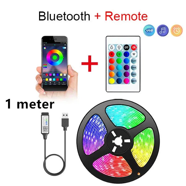 Smart Bluetooth LED Strip Lights - App Controlled RGB 5050 Flexible Tape Lights for TV, Gaming & Home Decor