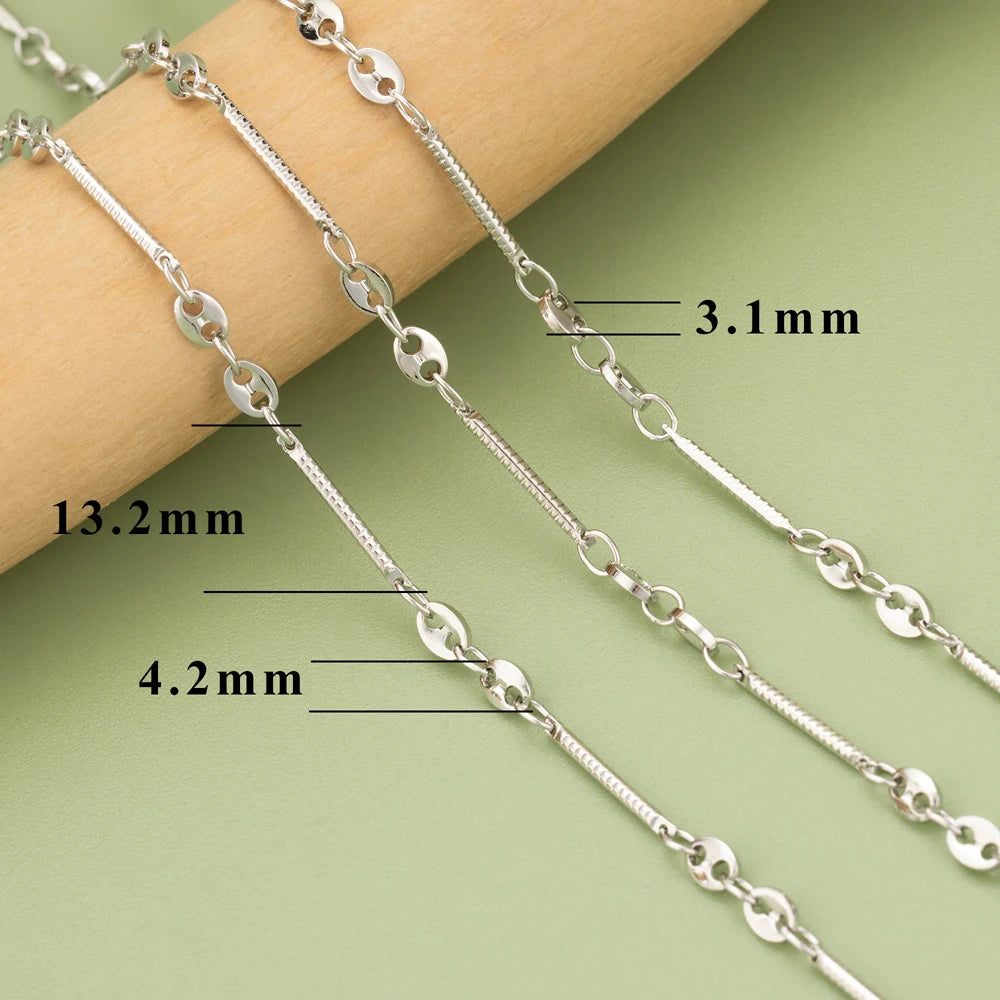 18K Gold Plated Copper Chain for DIY Jewelry Making - 1 Meter