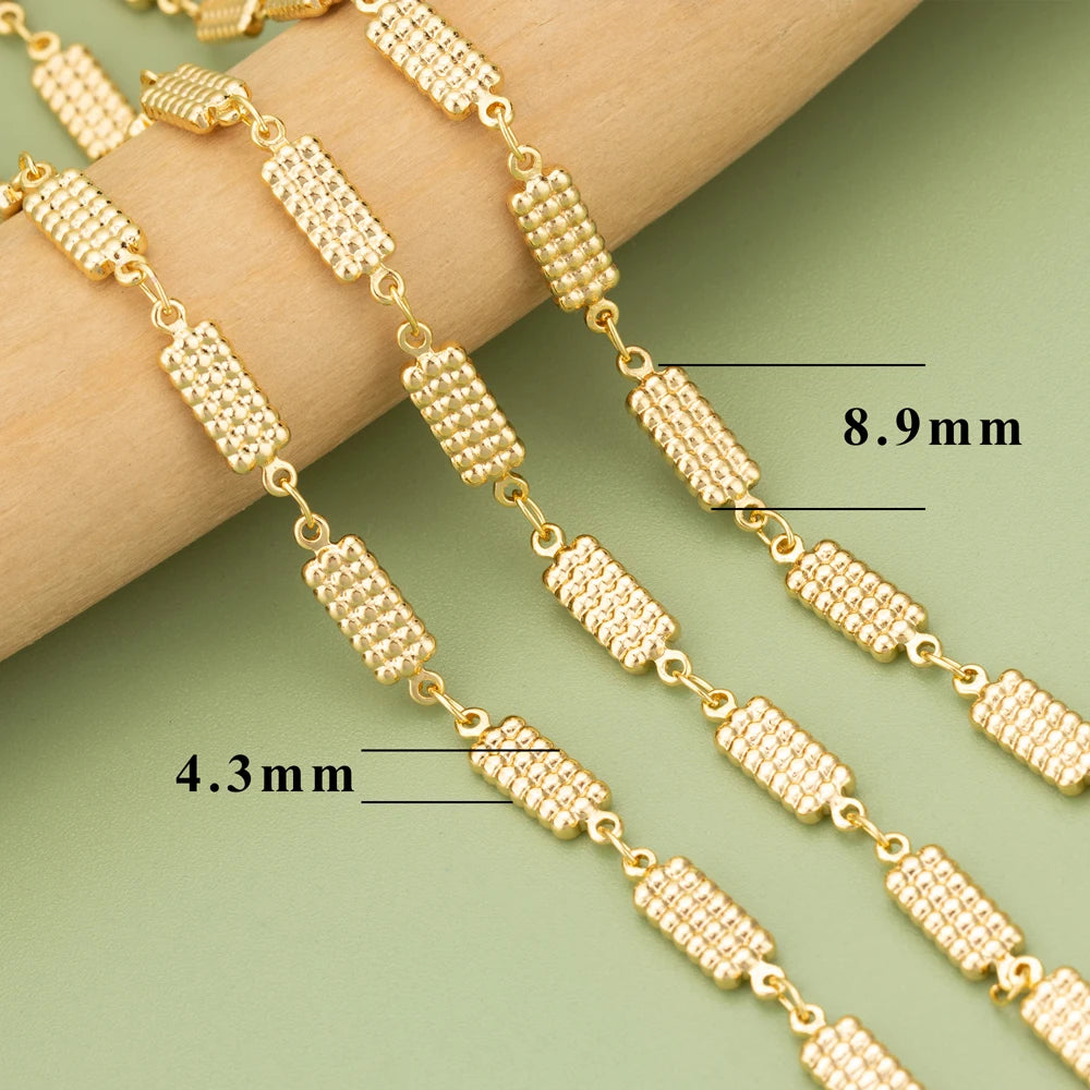 18K Gold Plated Copper Chain for DIY Jewelry Making - 1 Meter