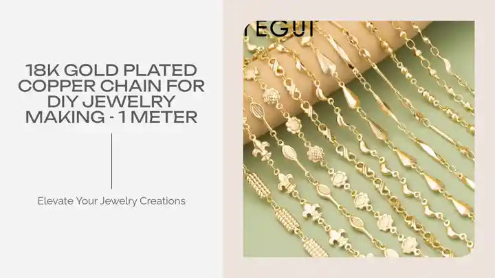 18K Gold Plated Copper Chain for DIY Jewelry Making - 1 Meter by@Outfy