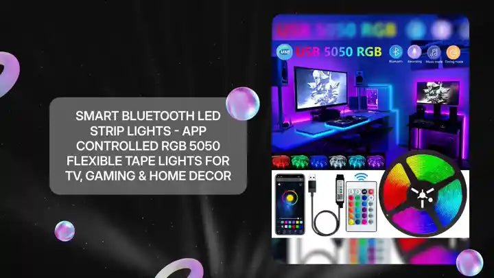 Smart Bluetooth LED Strip Lights - App Controlled RGB 5050 Flexible Tape Lights for TV, Gaming &amp; Home Decor by@Outfy